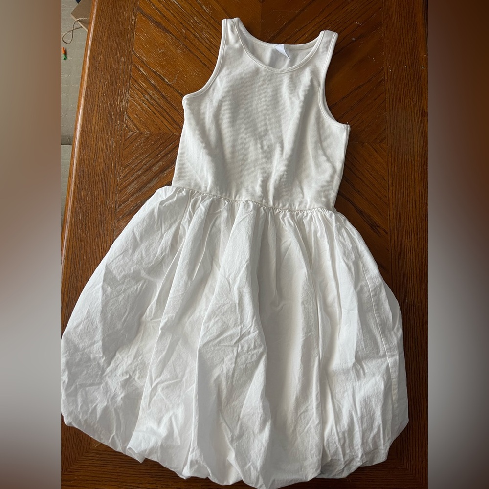Zara White Tank Bubble Skirt Dress